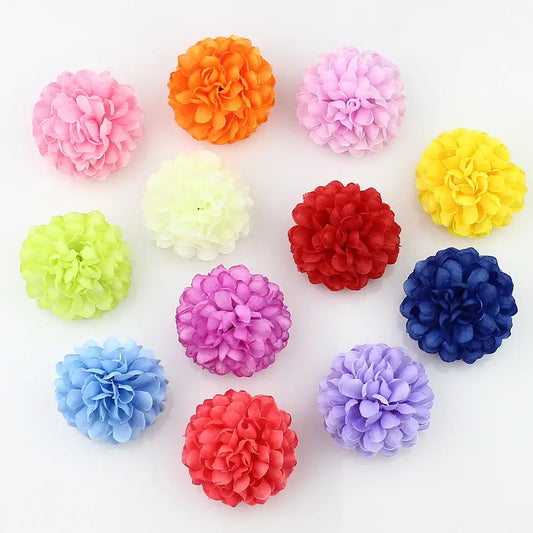 50 Pcs 5CM Artificial Flowers Carnation Heads Wedding Party Decor Bouquet