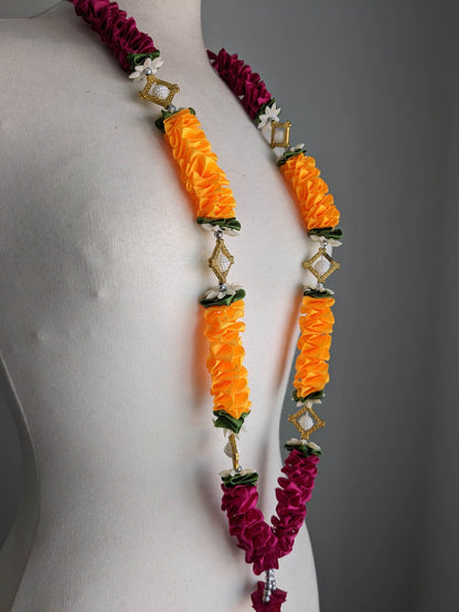 Artificial Indian Milni Haar Mala Satin Ribbon Flower Garland