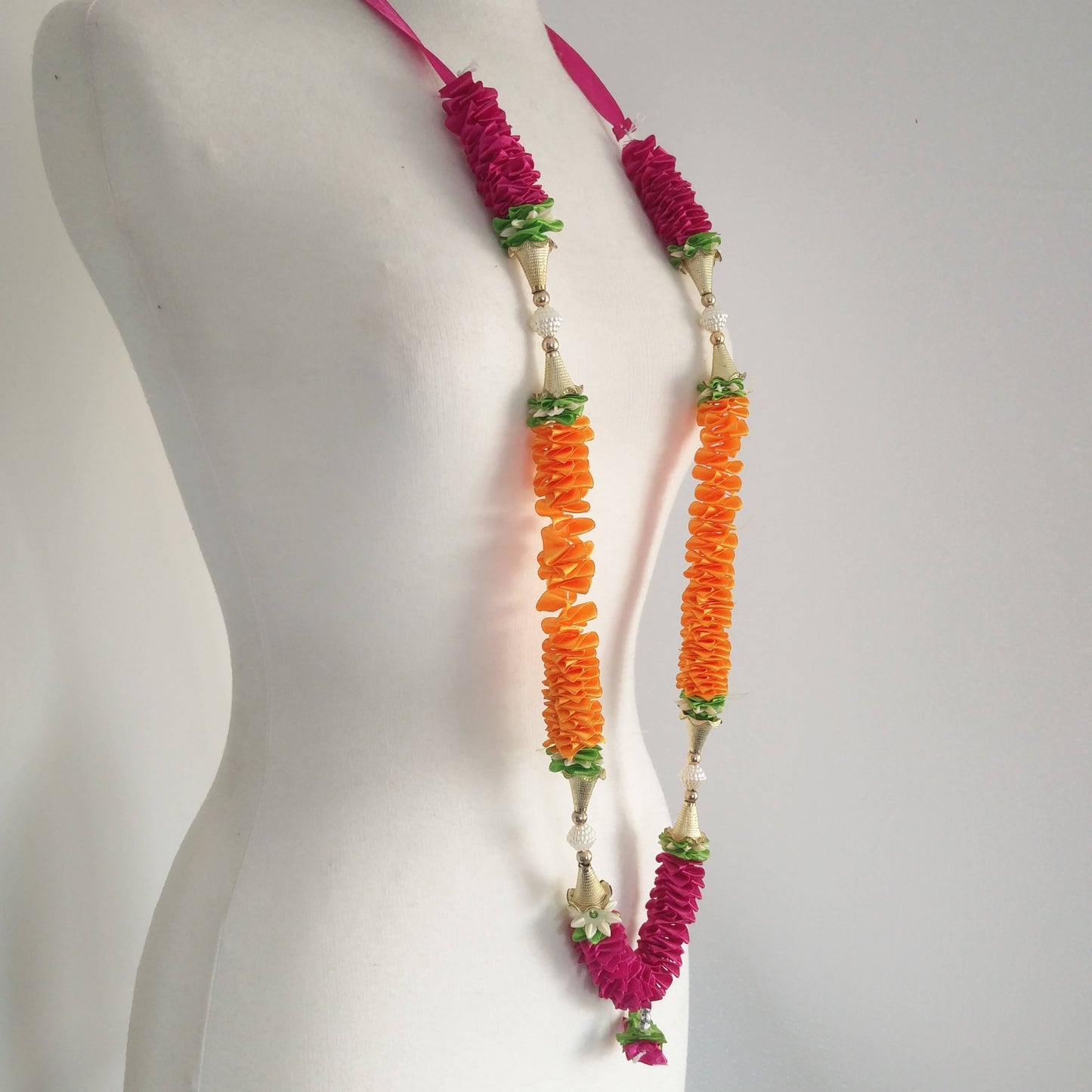 Artificial Indian Milni Haar Mala Satin Ribbon Flower Garland